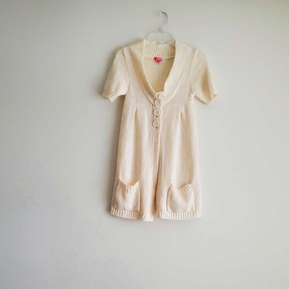 MAX RAVE CREAM  WOOL BUTTONED TUNIC/ SHRUG..SIZE M